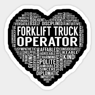 Forklift Truck Operator Heart Sticker